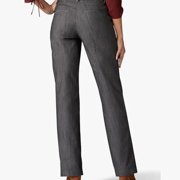 Lee Flex Motion Straight-Leg Pants, Grey New With Tags Size: 10 Regular - Picture 6 of 7